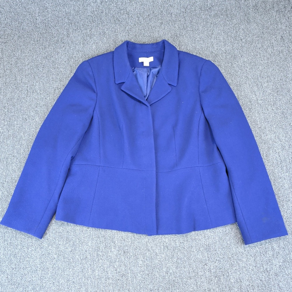 Coldwater Creek Classic Professional‎ Blazer Women XL 18 Royal Blue Textured